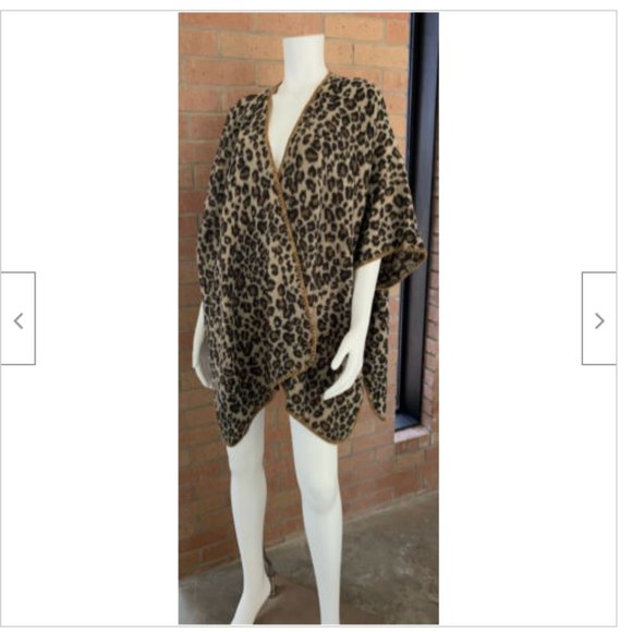 OPEN FRONT LEOPARD PRINT JACKET WRAP SWEATER OS - Picture 11 of 16
